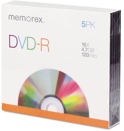 DVD-R BLANK DISC 5PK by TDK MfrPartNo 32020016096
