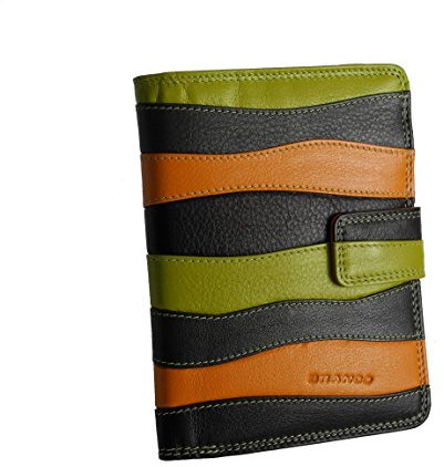 Branco Leder - sehr feine Leder Damen Geldbörse, Portemonnaie, Ladys Wallet, Mehrfarbig Multicolor Top Brand - präsentiert von ZMOKA®