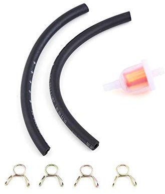 Keenso Fuel Filters Oil Filter, Universal Motorcycle Gasoline Fuel Filter Kit With Tubing Clips Fits for Most Mini Moto Dirt Bike ATV Quad.
