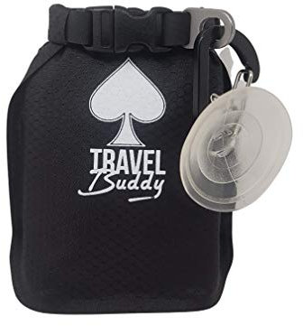 Travel soap bar Bag case - Box Holder, Waterproof - Leakproof with Suction Cup and Carabiner (Small - fits only soap bar up to 150gr / 5oz)