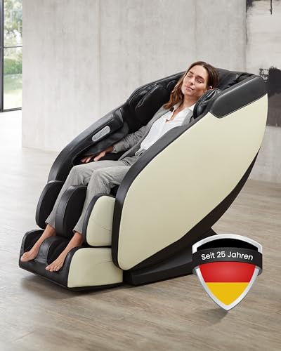 WELCON Prestige II 3D Massagesessel Zero Gravity Wärme Schwarz-Weiß | Sessel mit Wärmefunktion, Fußmassage, Luftdruckmassage & Bluetooth für Zuhause