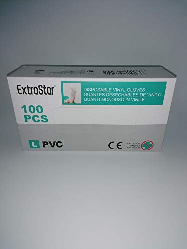 Guanti in vinile senza polvere taglia M scatola 100 pezzi