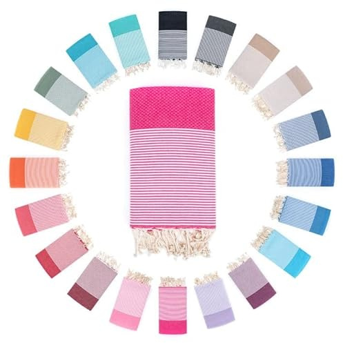 DARIDO Handgjord Honeycomb Fouta Hammam Handduk - XXL bastu-, bad- och strandhandduk 100 x 200 cm - 100% bomull - Lätt, mjuk och absorberande - mångsidigt användbar och praktisk