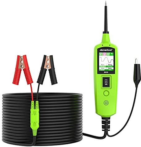 MRCARTOOL Automotive Power Circuit Probe Tester 12V 24V Electrical System Diagnostic Tool with 33ft Extension Cord, Read AC DC Resistance, Component Activation, Short Test for Car Truck Motorcycle