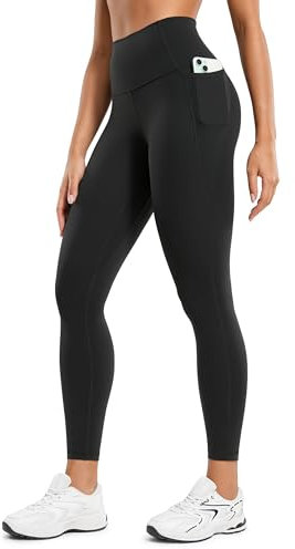 CRZ YOGA Women's Butterluxe 25'' Gym Leggings with Pockets - High Waisted Workout Leggings Buttery Soft Yoga Pants Black 12