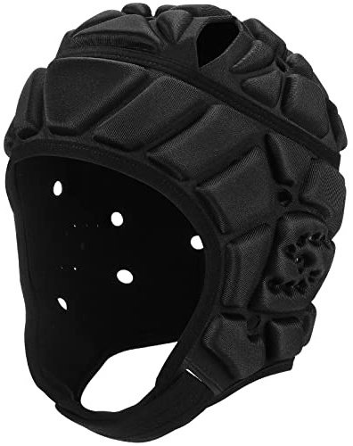 VICTRIDGE Flag Football Helmet Youth Soft Shell Helmet 7v7 Rugby Headgear Scrum Cap Youth Kids Adults (Black, Large)