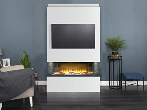 Adam Sahara Pre-Built Panoramic Media Wall & Electric Fireplace