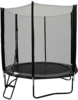 Zone 10FT or 305cm Round Outdoor Trampoline with Black Padding, Safety Enclosure and Ladder