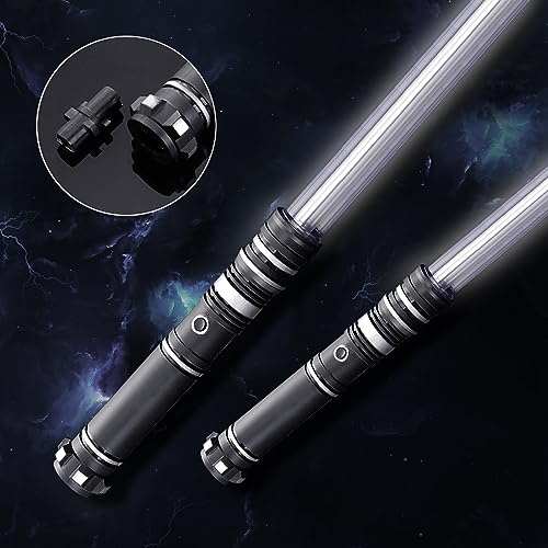 ZYGSEVE Lightsaber for Kids - 2 Pack Light Sabres with 7 Colours and Motion Sensitive FX Sounds - 2-in-1 Extendable Light Saber Set for Halloween Fancy Dress