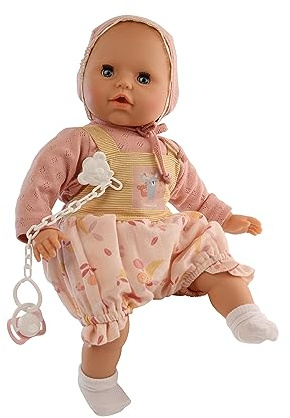 Schildkröt Puppe Amy (45 cm, mit Schnuller, Malhaar, blaue Schlafaugen, Kleidung rose mit Früchten, Spielzeugpuppe, ab 36 Monaten) 7545232