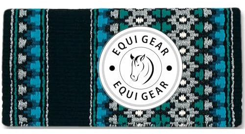 EQUIGEAR Western Show Horse Satteldecke aus neuseeländischer Wolle, Western-Design, handgefertigte Satteldecke, Wollpolster, Sensor Flex (Anpassung möglich), WW69 (34x36)