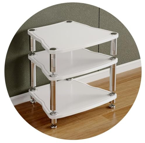 1/2/3-stöckiger Entertainment-Center-Ständer for Fernseher TV-Ständer HiFi-Rack-Ständer Schrank Mit Kabelmanagement Medienaufbewahrungsregale (Color : Weiß, S : 65 * 55 * 61.5cm(3Tier))