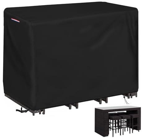 Loenel Outdoor Waterproof Patio Table Cover for Rectangular Patio Furniture - 60L x 41W x 41H, Tall Bar Height