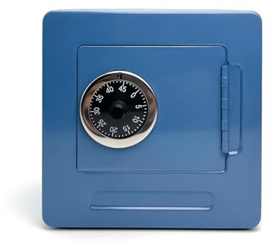 und Schließfach, Heimtresor aus Metall, Geldtresor mit Code, Elektronischer Safe für die Sicherheit zu Hause, für den Geschäftlichen Einsatz auf Reisen Im Home Office (BLUE)