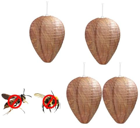 LATRAT 4 unidades mini abejas avispas antiavispas linterna impermeable Wasp Nest Decoy para ahuyentar avispas de casa y jardín