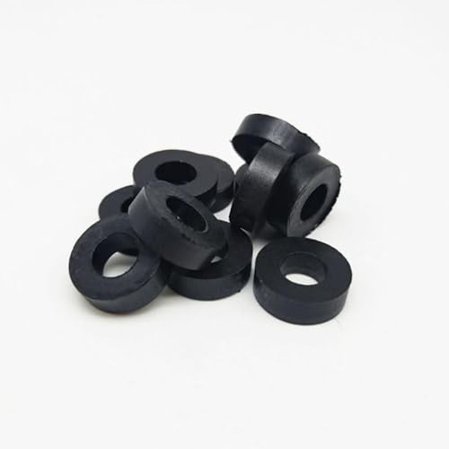 10 piezas de estante de TV negro grueso for colgar en la pared, arandela de elevación, junta plana de plástico, almohadilla for pies for muebles del hogar(6x12x5mm)