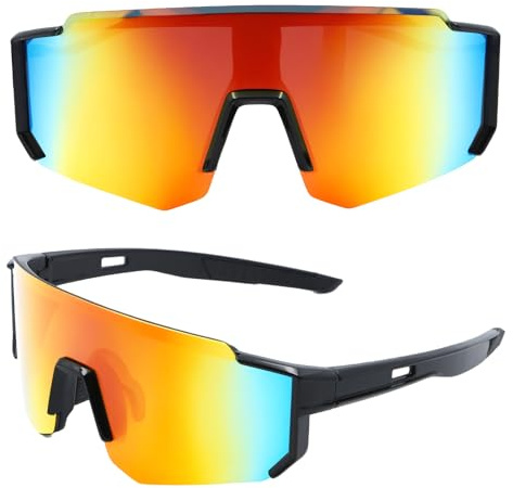 YIJUNSTORE Lunettes de soleil sportives,UV400 Lunettes de cyclisme Lunettes de soleil polarisées pour activités de plein air vélo de montagne