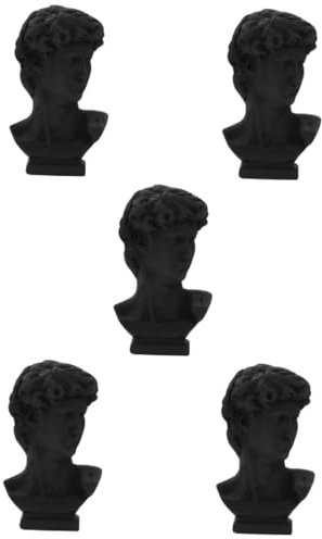 Alipis 5st David-Ornamente David Desktop-David-Statue David Crafts Dekoration Retro-David-Figur Römische David-Statue Skulptur Römische Figur David-Modell Black Harz