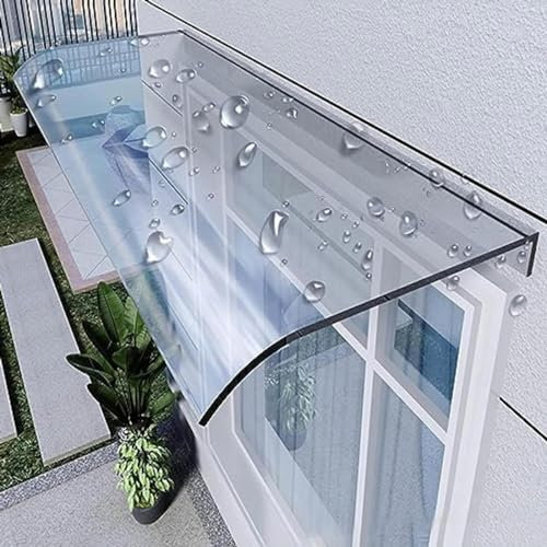 Vordach für die Haustür, wasserdicht, Regenschutz, Polycarbonat, Vordächer für Haus, Balkon, Garage, Fenster, Terrasse, transparent, 50 x 80 cm