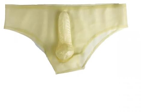 ALMYMM Latex Slips Unterwäsche mit Penis shülle Männer,Anliegende Latex Unterhosen,Exotische Hose Short Pant,BDSM Dessous Hose Pant Penis Fetisch Cosplay Kostüme