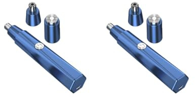 Juego de 2 recortadores de nariz con motor potente, corte suave, tamaño compacto para adultos, mujeres y hombres, azul, 13 x 2,5 x 2,5 cm