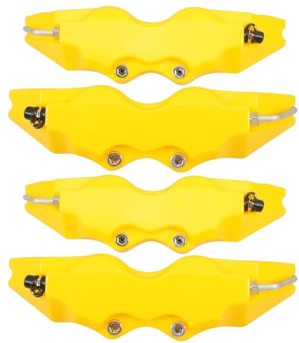 TOYANDONA 2 set Copripinze Freno Anteriori e Posteriori Gialli per Auto Cover Pinza Resistente Facili da Installare per Protezione e Stile Veicolo