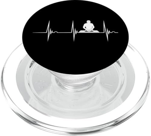 Tocadiscos DJ Dance Música Heartbeat EKG Pulse DJ Techno PopSockets PopGrip para MagSafe