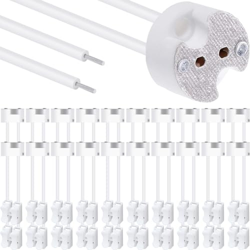 HAAMNING7 LED MR16 lamputtag, 20 st ljuskropp G4-halogenkeramisk kontakt kabeladapter MR11 GU5.3 GU6.35, Incandescent CFL-hållare bas plug-omvandlare, med 2 stiftskontakterinal