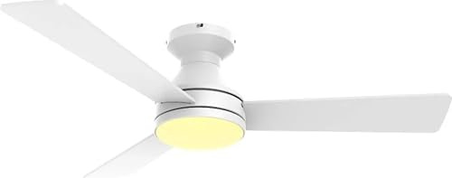 Perenz 7147 B IR - Ventilatore da Soffitto con Luce e Telecomando 3 Pale 104x25h cm Bianco