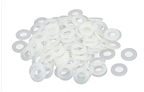 sourcing map 100Stk. M6 x 12mm x 1,2mm Nylon Flache isolierende Unterlegscheiben Dichtung