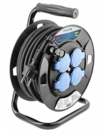 Högert Technik Kabeltrumma med gummiisolering 20 m utomhus HT1E720