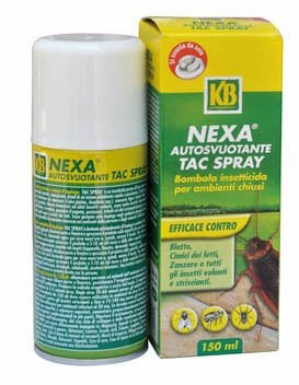 KB INSETTICIDA SPRAY AUTOSVUOTANTE NEXA TAC 150ML BLATTE INSETTI CIMICI ZANZARE