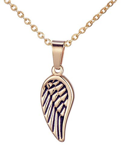 Morella Damen Edelstahl Rosegold Halskette mit Anhänger im Samtbeutel