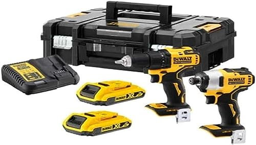 DeWalt DCK2062S2T-QW-KIT XR 18V = DCD709 Taladro Percutor + DCF809 Atornillador Impacto + 2 baterías +maletín TSTAK II, 18 V