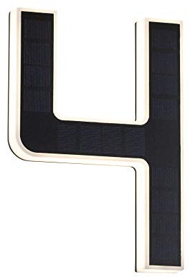 Paulmann 79845 - Numero civico 4, LED a energia solare, grado di protezione IP44, luce bianca calda, batteria sostituibile, incluso 1 elemento di illuminazione ad energia solare da 0,2 Watt, in plastica, colore:nero, luminosità: 3000 K