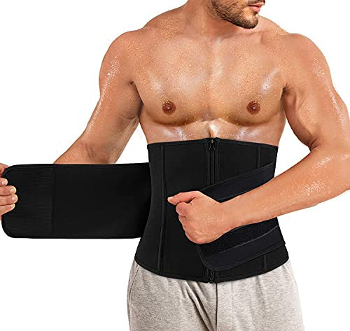 Gotoly Herren Gewichtsverlust Gürtel Fettverbrennung Bauchweggürtel Sport Fitnessgürtel Body Shaper Abnehmen Schwitzgürtel Verstellbarer Neopren Sauna Taille Trimmer Mit Klettverschluss (Schwarz, XL)