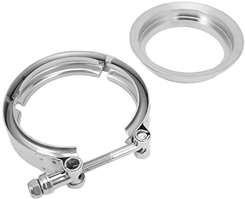 Tbest Kit di flangia e morsetto V Band in acciaio inossidabile 3 pollici per Downpipe, adatto per Warner