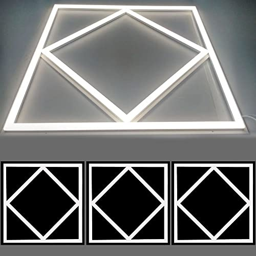 5X 40W + 40W Diamond Lattice LED Panel Ceiling Light Square Pure White Edge Lit 6500K Daylight 600x600 8000 Lumens Long Life High Power Factor IC Driver