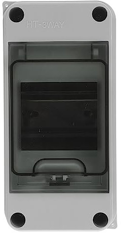 DOITOOL 3-Way Power Distribution Protection Box : IP66 Transparent Cover Circuit Protection Box Outdoor Distribution Junction Case for Indoor Outdoor Wall, White