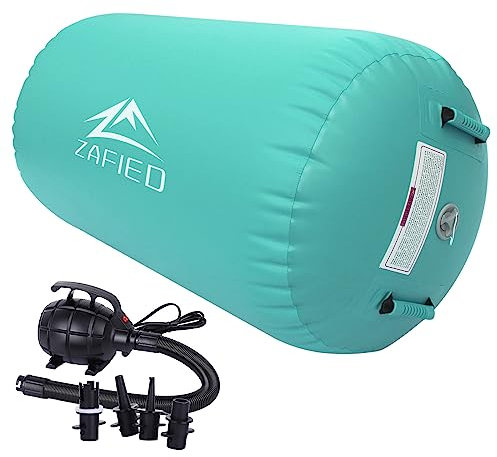 Air Rolle Turnen, Air Roll Aufblasbare Air Barrel Gymnastik Yoga Rolle mit Luftpumpe Tumbling Matten Trainingsmatte Gymnastikmatte Fitnessrolle
