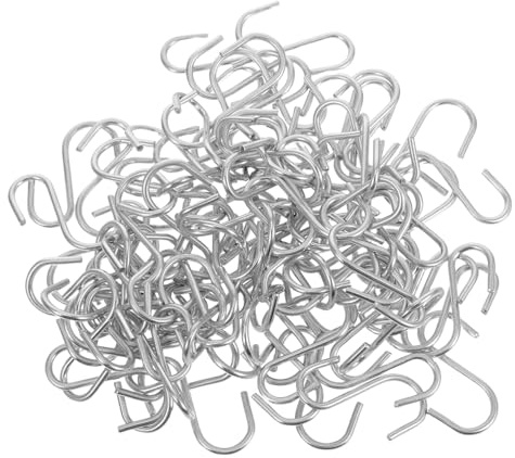 Amosfun Gancho De Cocina Forma De s Resistente 100 Pcs Ganchos De Hierro Galvanizado Para Utensilios Para Colgar Uso Cocina Baño y Oficina