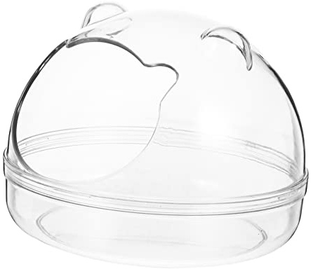 INOOMP Bañera para Hámster Transparente Anti-Polvo Abs, Tamaño Pequeño, Caja De Arena Desmontable, Baño Externo Adecuado para Hámsteres Pequeños