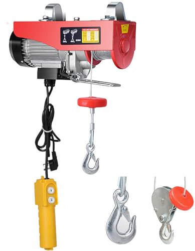 JMbpkduHs Elektrischer Hebezeug, 300 Kg-1000 Kg Elektrischer Seilwinden-Kran, 20 M Hubhöhe, Mit Einzel-/Doppelschlinge, 8 Seiten Doppelter Wärmeableitung,500KG