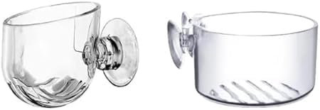 6Pcs Aquarium Plant Pot, Glass Fish Tank Holder,Decoration Cup with Suction Cups for Fish Tank Ornament Aquarium Plastic Plants Décor