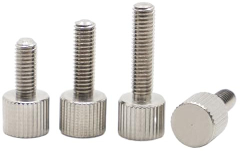 Metallschrauben 2/5 Stück Rändelschraube aus 304 Edelstahl mit flachem, rundem Kopf, handfest anziehen, Rändelschraube M2, M2,5, M3, M4, M5, M6, Chassis-Rändelschraube, werkzeuglose Einstellung(8mm,M5
