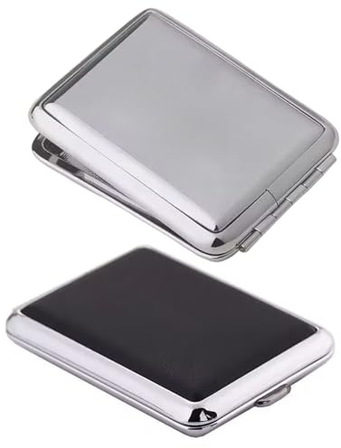 XJKLBYQ Metal Match Box Case, 2Pcs Stainless Steel Matchboxes, Mini Matchstick Holder with Friction Plate for Match Storage