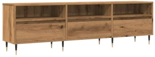 BOWEKAM Möbel, Unterhaltungszentren und TV-Ständer, TV-Schrank, Eiche, 150 x 30 x 44,5 cm, Holzwerkstoff