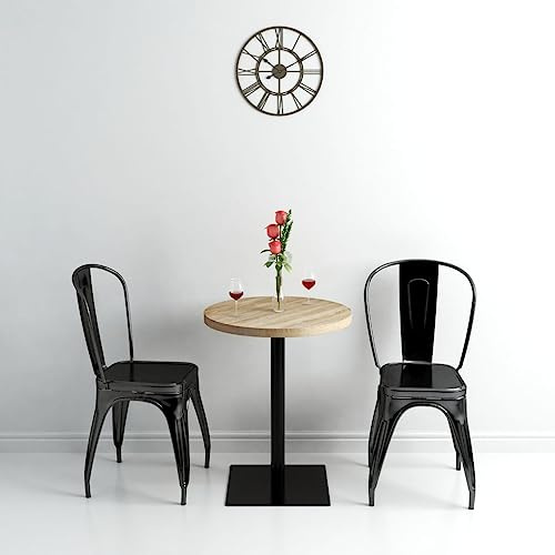 GCHDHAPB bord, köks- och matsalsbord-bistrobord MDF och stål runt 60 x 75 cm ekfärg