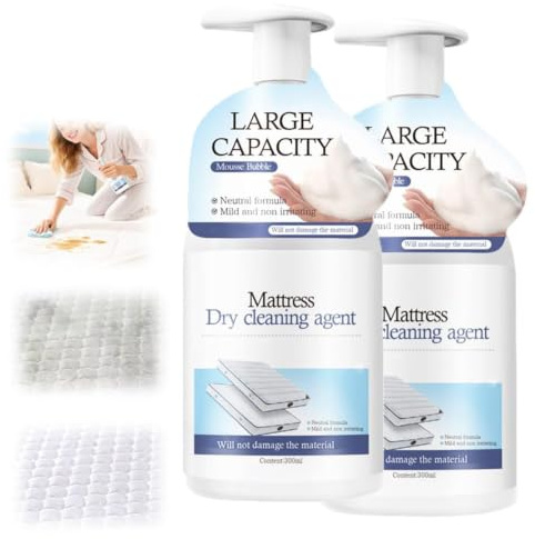 Matratzenreiniger, Matratzenfleckenentferner-Spray, leistungsstarker Matratzen-Gelbefleckenreiniger, Fleckenentferner, extra stark, entfernt selbst alte Flecken mühelos für Stoff und Wäsche (2 Stück)