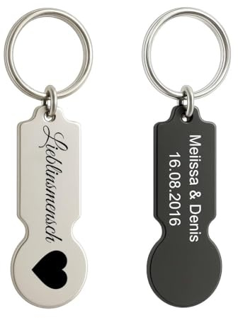 Personalisierter Schlüsselanhänger | Personalisierte Geschenke für Damen & Herren | Einkaufswagenlöser | Weihnachtsgeschenke | Schlüsselanhänger für Damen